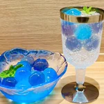 器の中は咲き乱れる紫陽花のよう!愛知県犬山市にある茶屋の寒天ゼリーがきれいすぎた!