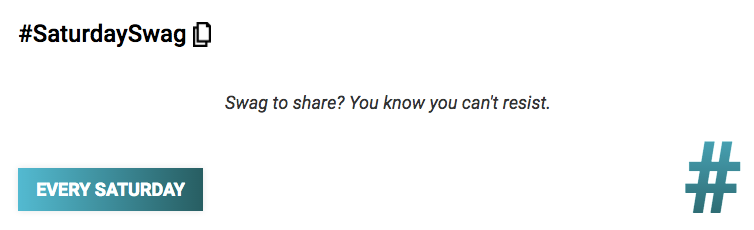 #SaturdaySwag - Swag to share? You know you can't resist.
More on HashtagPicker.com #smm