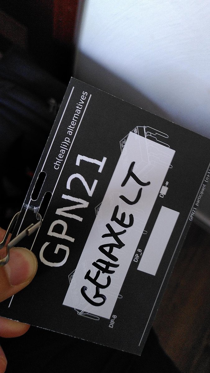 Having quite some fun at the #GPN21 in Karlsruhe! Not as big as the chaos communicating congress, but the same big atmosphere :-)