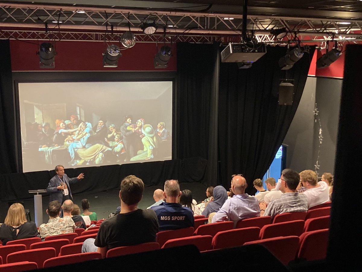 Waldenkent's tweet photo. @trivium21c with a excellent session on Curriculum Revolutions -the painting on display is of a dept meeting apparently… #rEDKent https://t.co/i1tuMX3m3W