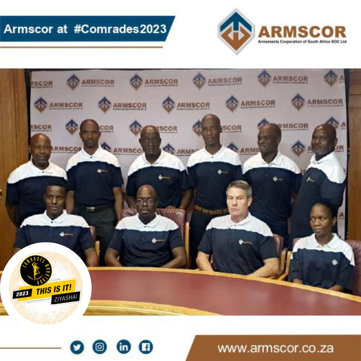 Armscor congratulates all its employees participating at this years’ Comrades Marathon taking place on Sunday 11 June 2023. Your sheer commitment and dedication in partaking in one of the world’s greatest marathons is admirable and inspiring. #Comrades2023 #Armscor