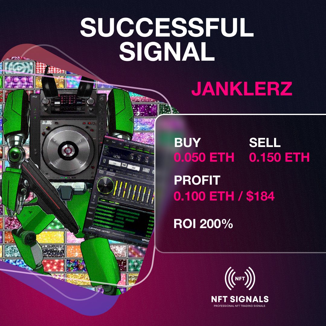 Unlock a game-changing 200% ROI by getting in early on successful NFTs 💸🔓

Stay alert for powerful signals like Janklerz @LeanMonsieur🔥😍

➡️ Start with our signals here: bit.ly/3nC152p #HighROI

#cryptocurrency #cryptotrading #NFTs #OpenSeaNFT #NFTCommunity #NF ...