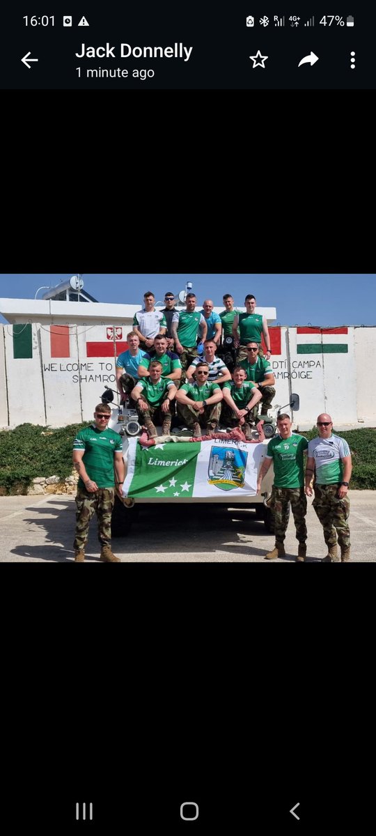 Best of luck <a href="/LimerickCLG/">Limerick GAA</a> in the <a href="/MunsterGAA/">Munster GAA / Comhairle na Mumhan</a> final 2mro 
From all the limerick lads serving in South lebanon... 
 #Honthetreaty 💚🤍💚🤍💚🤍
