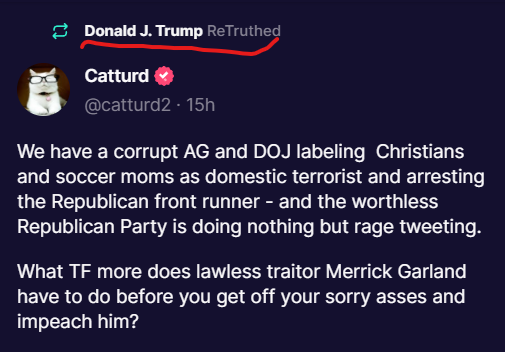 catturd2's tweet photo. President Trump just retruthed 3 of my posts ... 😁 Here's one. 🔥🔥🔥 https://t.co/fxN1wIsiIQ
