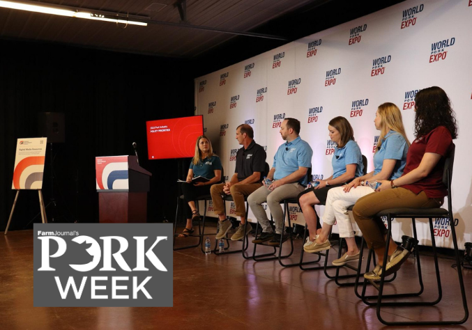 FJ_PORK's tweet photo. A policy panel at World Pork Expo, moderated by Editor Jennifer Shike, was held to discuss the importance of protecting producers' livelihoods and maintaining pork production as a vital component of the U.S. economy. #WPX23 #PORKWeek23
https://t.co/glCpjKAyYm https://t.co/vvu9jx1hOD