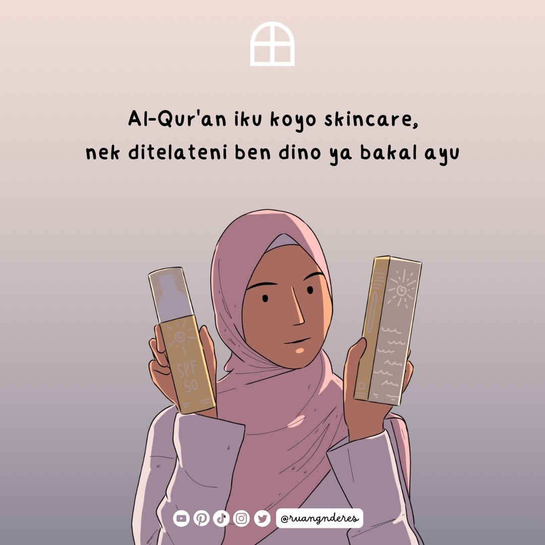 ruangnderes's tweet photo. Dawuh Ning Nafisatul Mukhoyaroh :

Al-Qur'an itu (diibaratkan) seperti skincare, bila setiap hari ditekuni ya (akan) cantik.

Yang rajin nderes ya bakal lancar (hafalannya). https://t.co/9t0B6C4xGB