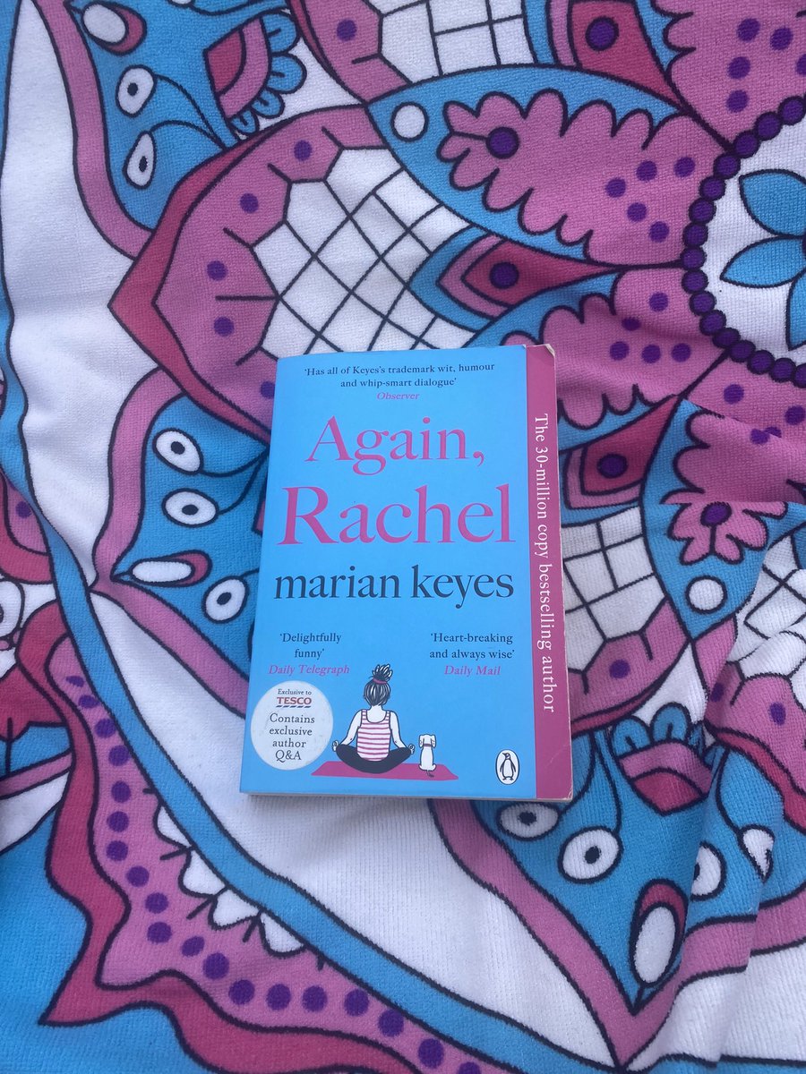 When your book matches your towel @MarianKeyes I’m really enjoying this read! I’m on Holiday with 9 friends and we had a huge discussion around Rachel’s Holiday and Again Rachel. We all love Rachel and Luke #holidayread #againrachel #womenofacertainage #thewalshfamily