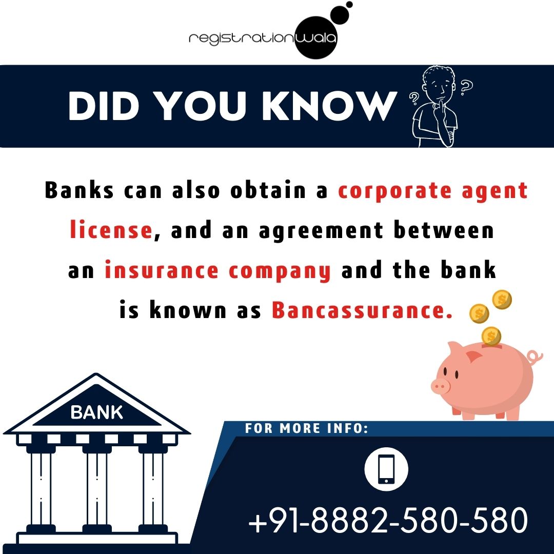 #Did_You_Know: Banks can also obtain a Corporate Agent License, and an agreement between an #InsuranceCompany and the bank is known as #Bancassurance.

#CorporateAgentLicense #InsuranceAgents #InsuranceIndustry #InsuranceLicensing #CorporateAgency