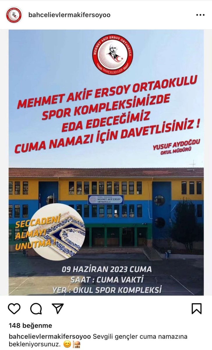 Gericilik ve laiklik karşıtı uygulamalar eğitimin sistemini tehdit ediyor

Müdür öğrencileri okulda cuma namazına çağırdı

Eğitim Sen İstanbul 1 No’lu Şube Yürütme Kurulu Üyesi Turan Fırat: 'Bu skandal bir çağrıdır! İmamlar, hacılar, hocalar elini okuldan çekmelidir…