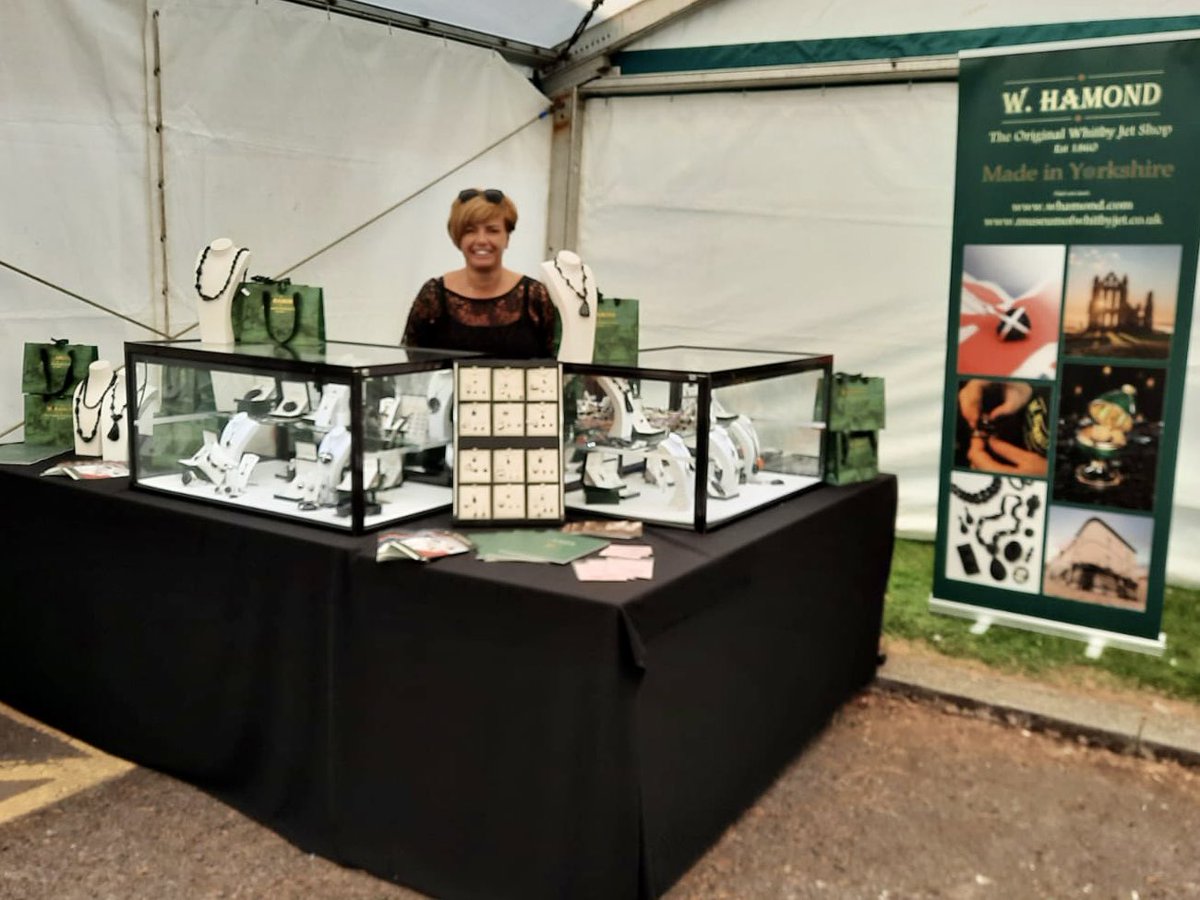 museumwhitbyjet's tweet photo. Come and visit our #WHamond stand this weekend at the #YorkshireFossilFestival, located at #WhitbyMuseum. 
We’ll be there from 10am until 4pm today and tomorrow with an incredible display of the finest #WhitbyJet jewellery, available to purchase, or just to admire! https://t.co/Xee4Gphl0y