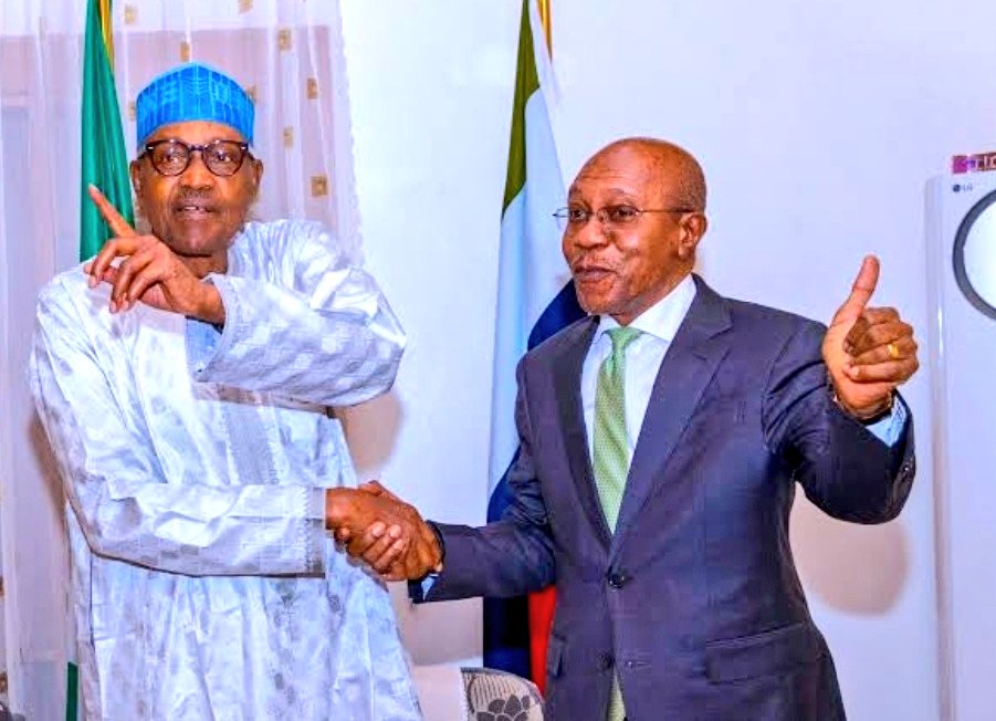 SasDantata's tweet photo. The sacking of Godwin Elemiewele, sorry, Godwin Emefiele calls for national celebration... Just a few of his many transgressions:

He met Naira at around 160, it's now 760+. Blamed Aboki FX for it. Allowed reckless Ways and Means spending. Superintendent of the greatest Arbitrage of $ against the Naira. Innocent ppl/businesses suffered during the botched Naira redesign policy. The policy failed woefully. Many businesses have not yet recovered. Claimed it was "cashless policy." Everyone and their grandmother knew it was for the elections and allegedly to stop one particular candidate. That failed! Cash was still used during the elections (also, "Taliya and Atamfa" were used - that's another story!)

Goodbye Elemiewele, I wonder who's next among the old cabal? Jagaban is serious! DSS is serious!

Nigeria is Rising!