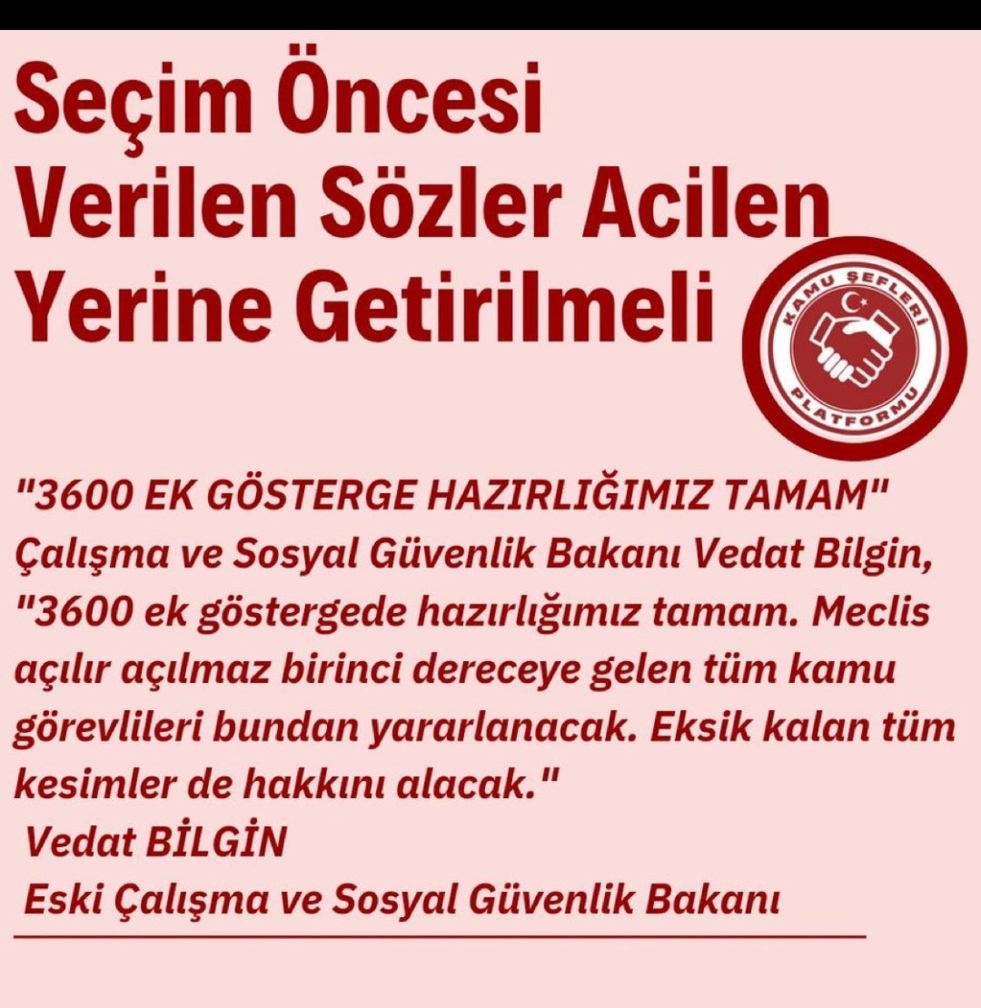 rizvanyozgat's tweet photo. @DuranYilmaz70 @RTErdogan @_cevdetyilmaz @memetsimsek @_aliyalcin_ @HBTONBUL @ErbakanFatih @drvedatisikhan TALEPLERİMİZ..

2024-2025 yılı
◾Toplu Sözleşme masasında
◾#KamuŞefleri nin
◾Özel Hiz.Taz.Oranı
◾70  değil ▶️135
◾Ek Ödeme Oranı 
◾115 değil ▶️170
◾Olmalı
@RTErdogan @_cevdetyilmaz @memetsimsek @_aliyalcin_ @HBTONBUL @ErbakanFatih @drvedatisikhan https://t.co/MUBVgbDMso