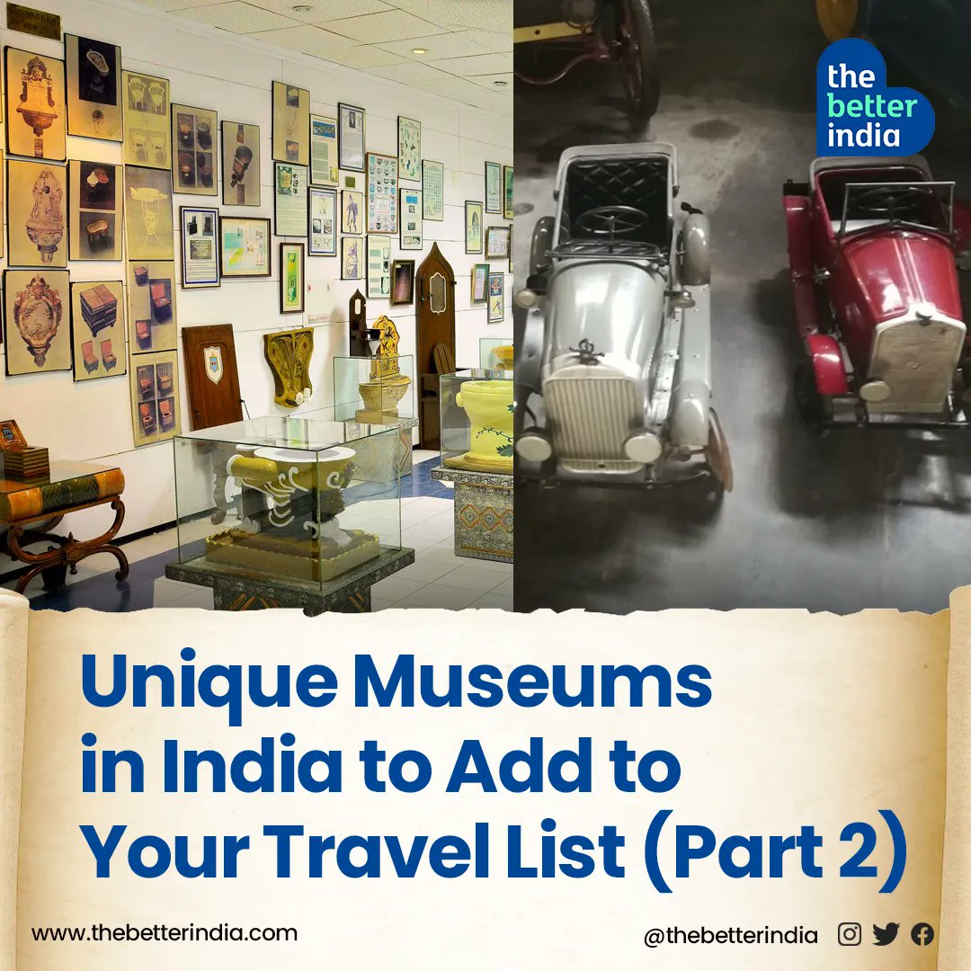 thebetterindia's tweet photo. From the #brainmuseum in Bengaluru to a museum made entirely of money, India's uniqueness always amazes us. So, here's a list of unconventional museums in the country that will surprise and educate its visitors.
#IndianMuseums #Travel #Tourism #IncredibleIndia https://t.co/yGgFb5PdDl