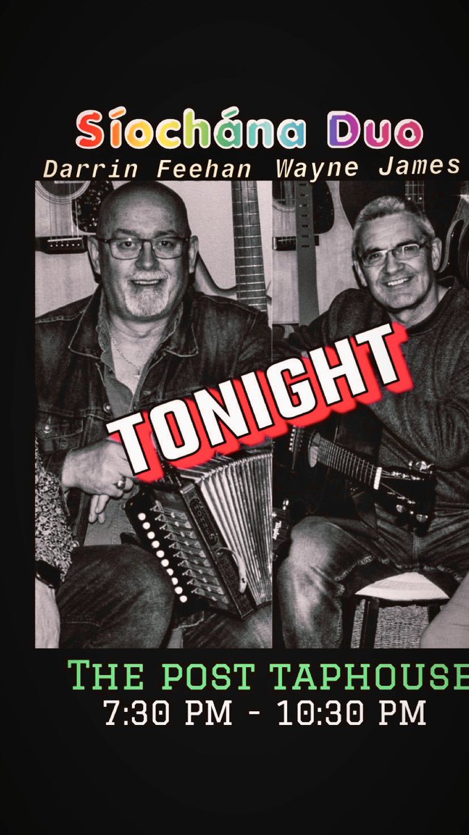 Join me &amp; my friend and <a href="/SiochanaNL/">🍀 Síochána 🍀🇨🇦🇺🇦🇮🇪</a> band mate Wayne James tonight at the new #PostTaphouse in Torbay - site of the old post office 
Looking forward a great night of music, food…&amp;a few libations. 
Slainte
