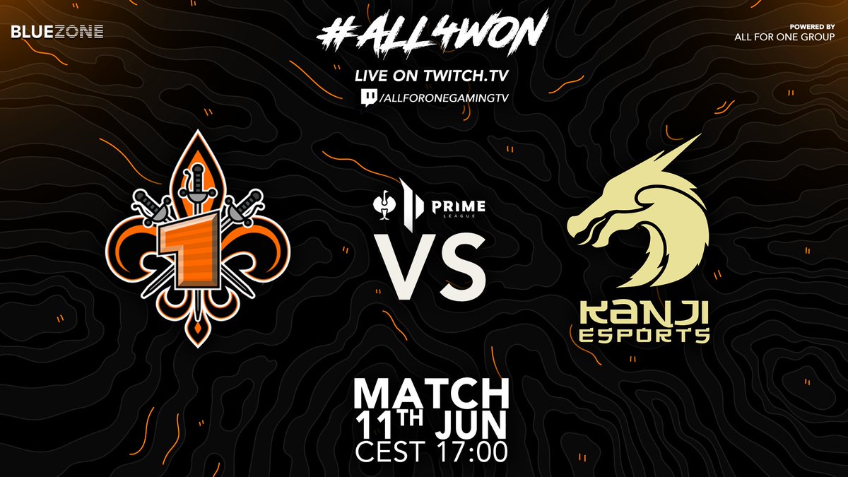 All for One Gaming (@all41_gaming) on Twitter photo Der 1. Matchday steht an!🔥
🆚 <a href="/KanjiEsports/">Kanji Esports</a>
⏰ 17.00 Uhr / 5pm
📺 twitch.tv/allforonegamin…
🎙 <a href="/jan_l_offiziell/">Jan 'Slics' Lattermann</a> & <a href="/JustKrincy/">Krincy</a>
#All4Div2 Der 1. Matchday steht an!🔥
🆚 <a href="/KanjiEsports/">Kanji Esports</a>
⏰ 17.00 Uhr / 5pm
📺 twitch.tv/allforonegamin…
🎙 <a href="/jan_l_offiziell/">Jan 'Slics' Lattermann</a> & <a href="/JustKrincy/">Krincy</a>
#All4Div2