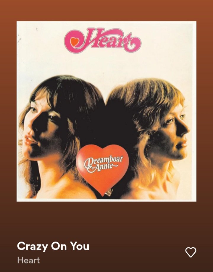 Just found this banger (thanks to GOTG 3) and since then it's been on loop. Heart is such an underrated artisttttttt