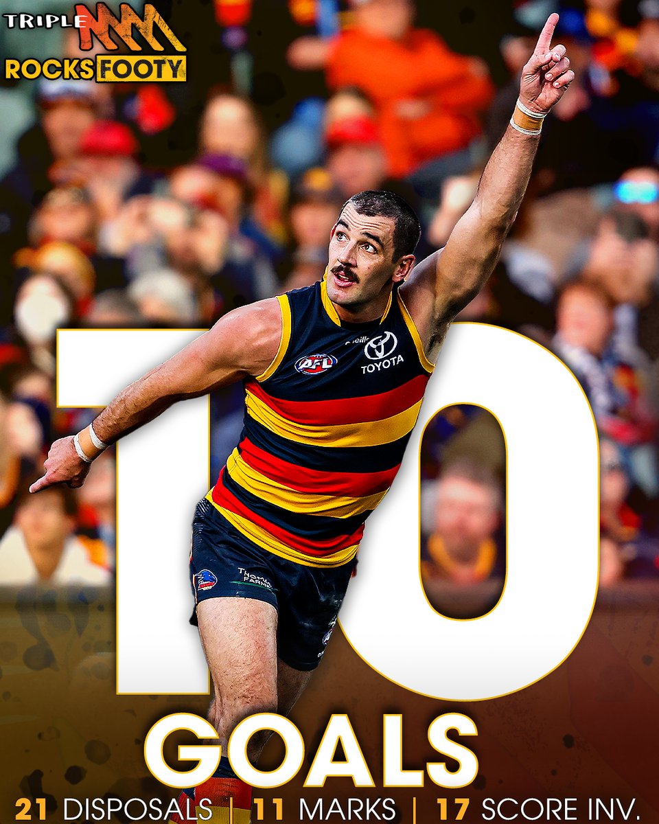 triplemfooty's tweet photo. Tex Walker celebrated his 250th game in style with a bag of 10 goals against West Coast! ⭐️💪 #Tex250 https://t.co/Khra5Nuvqm