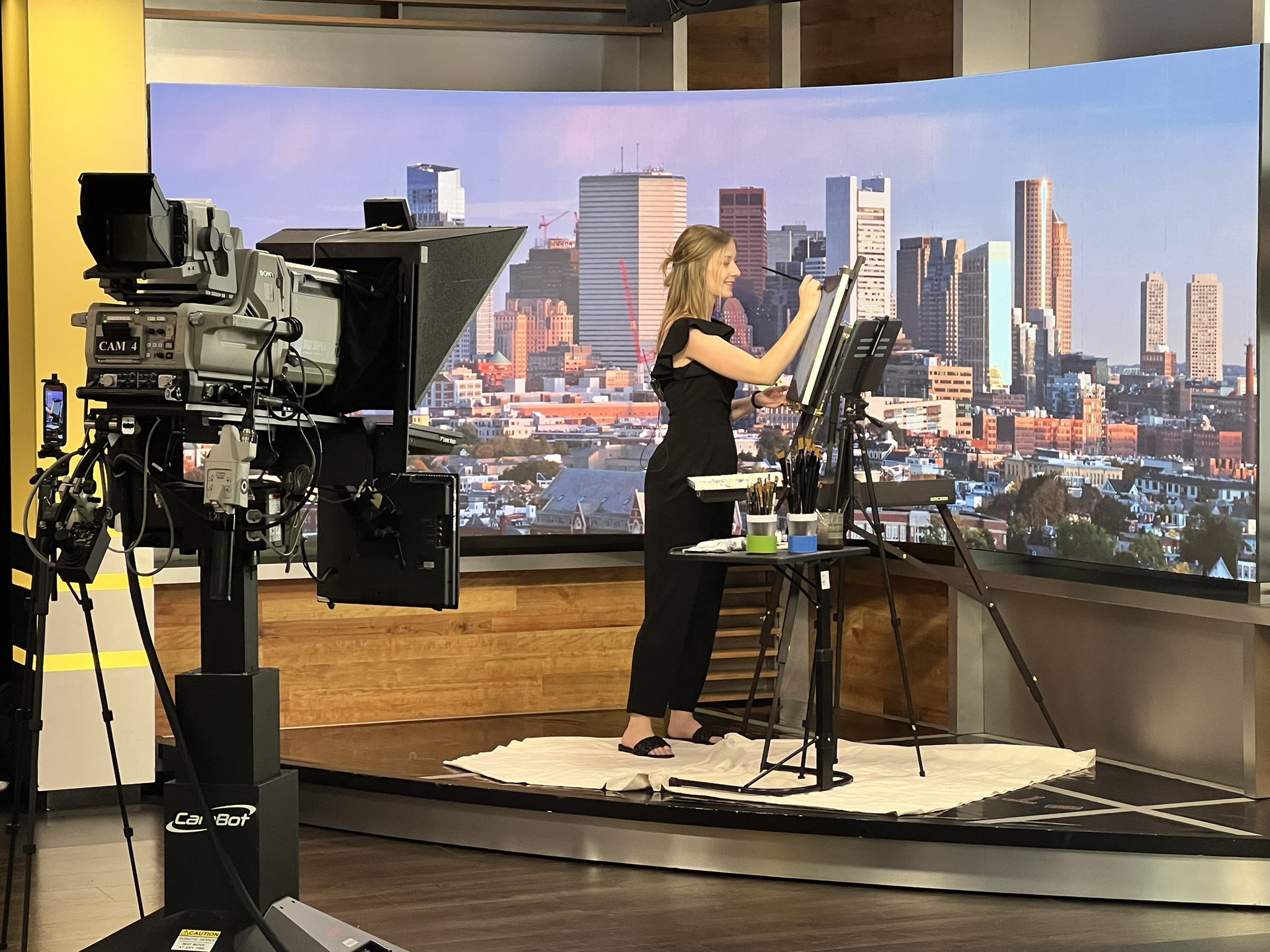 Tiffany Chan on Twitter "Exciting morning on wbz! We our live wedding painter Devin