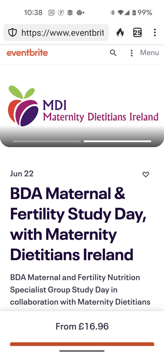 Joining with our BDA colleagues for our summer Study Day on Maternal &amp; Fertility Nutrition. 

🗓️June 22
👨‍💻 Online via BDA
📝 Registration open

eventbrite.co.uk/e/bda-maternal…

#pregnancy #fertility #nutrition #collaboration #cpd #dietitians
