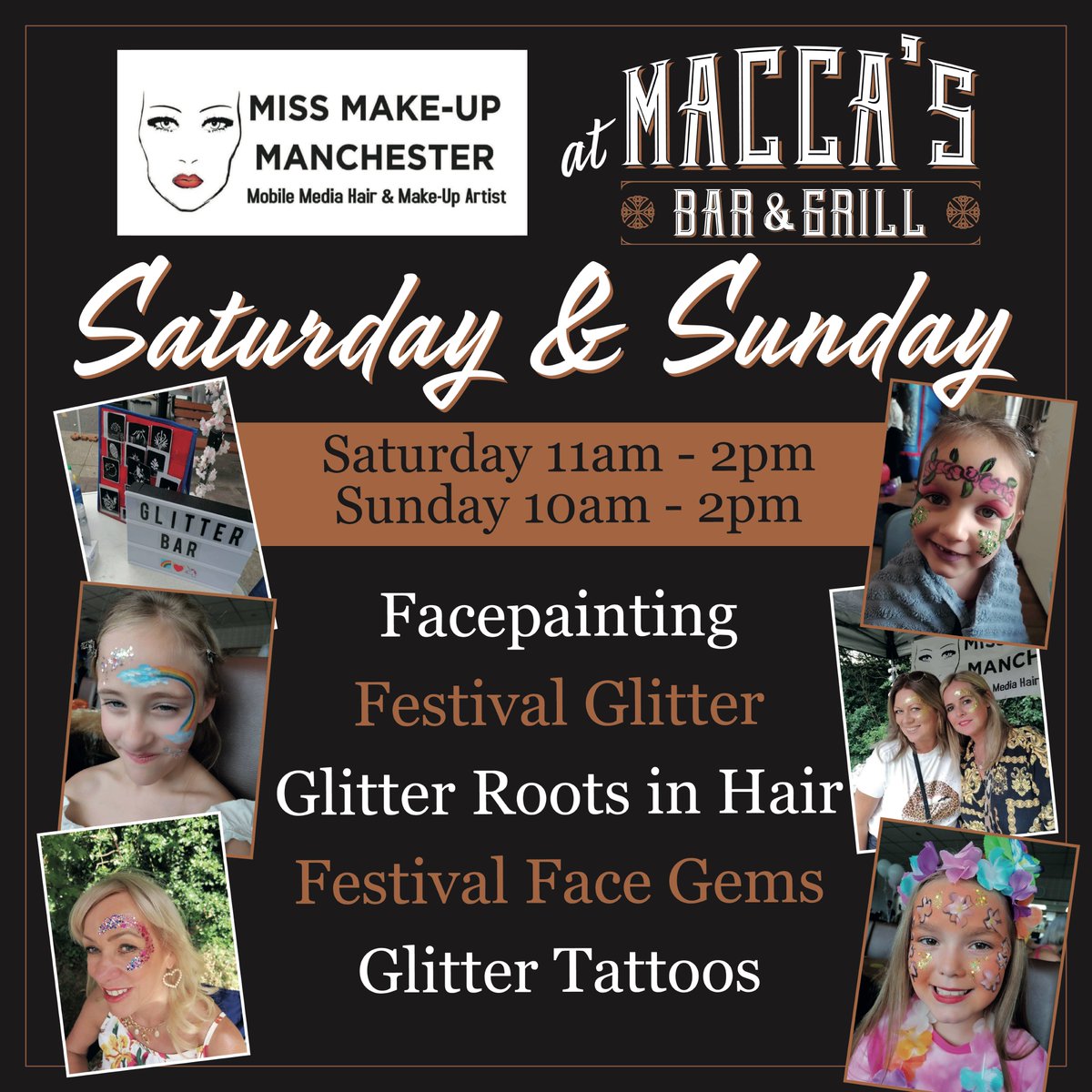 Get your face festival-ready! All non-festival faces also welcome 🐯. Miss Make-Up Manchester will be here today for your Glitter, Hair, Festival Make-Up &amp; Facepainting 🎨 #facepainting #guinness #irishbar #prestwich #prestwichvillage #parklife2023