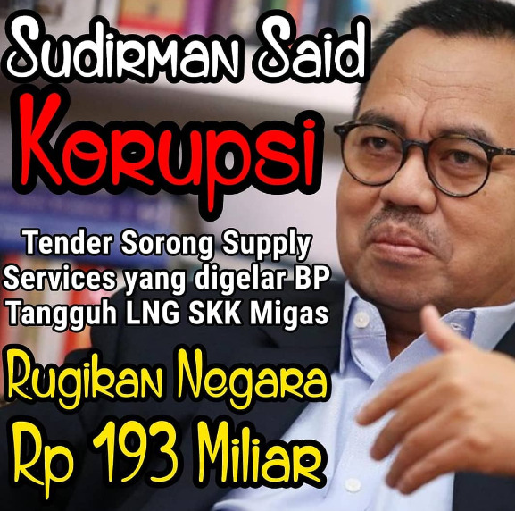 Sudirman said korupsi tender sorong supply service yang digelar BP Tangguh LNG SKK Migas