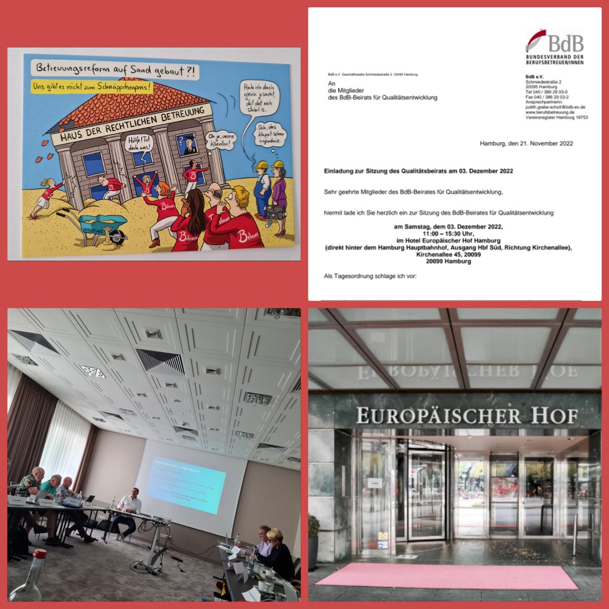 PiaKonrad's tweet photo. Qualitätsbeirat des Bundesverband der Berufsbetreuer #BdB in #Hamburg mit unterschiedlichen  Akteuren des #betreuungsrecht zum Thema der #rechtlichebetreuung #Betreuungsorganisationsgesetz #betreuungsrechtsreform #betreuungkannnichtjeder #ehrenamt #Qualität #Diskussion #reform https://t.co/r1sMw54fgI