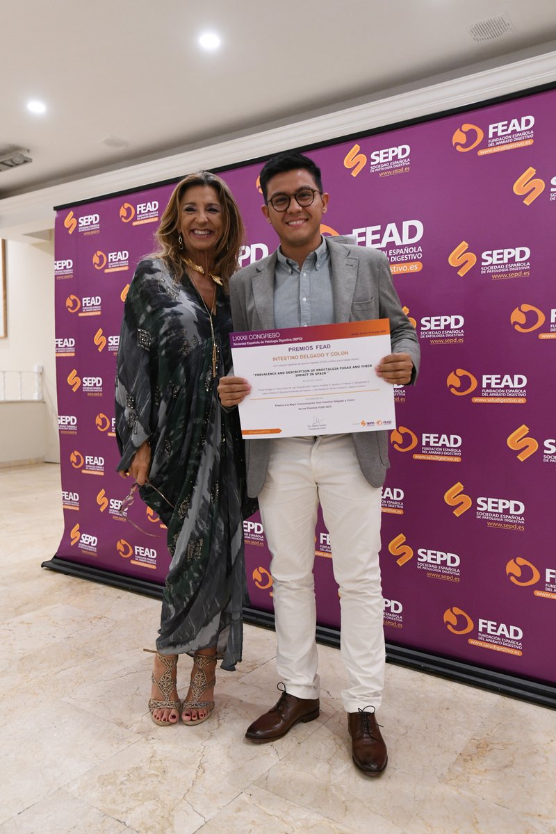 🥇#Premio a la Mejor Comunicación Oral #IntestinoDelgado y #Colon de los Premios FEAD 2023. PREVALENCE AND DESCRIPTION OF PROCTALGIA FUGAX AND THEIR IMPACT IN SPAIN. Enhorabuena a todos los autores. Recoge el premio el Dr. Joel Flores  #CongresoSEPD23