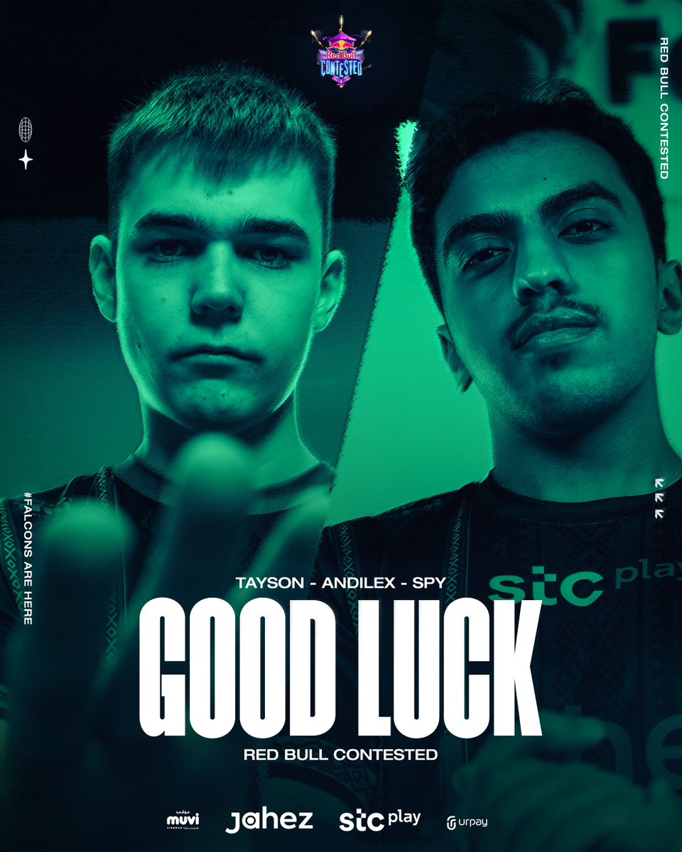 Good luck to our Falcons in the Fortnite Red Bull Contested 🦅💚

📍Edinburgh, Scotland
🗓️10 June (2:00PM CET - 3:00PM KSA)

#FalconsAreHere | #RedBullContested