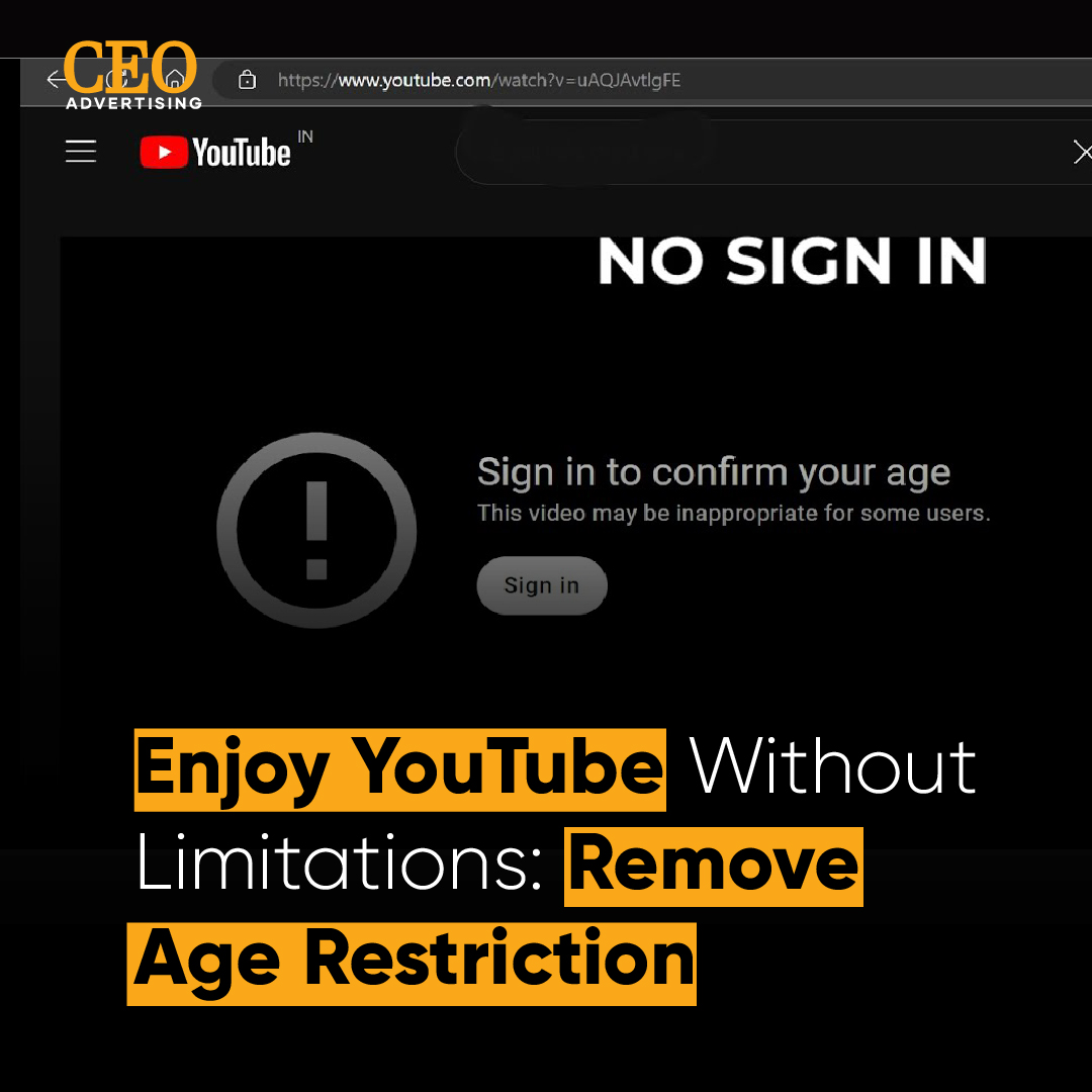 ceoadvertising's tweet image. Users who are signed out of their YouTube accounts or who are under the age of 18 are unable to access age-restricted videos.

Read More: ceoadvertising.com/age-restricted…

#ceo #ceoadvertising #ceomagazine #youtube #youtubevideos #videos #agerestrictions #youtubeagerestriction
