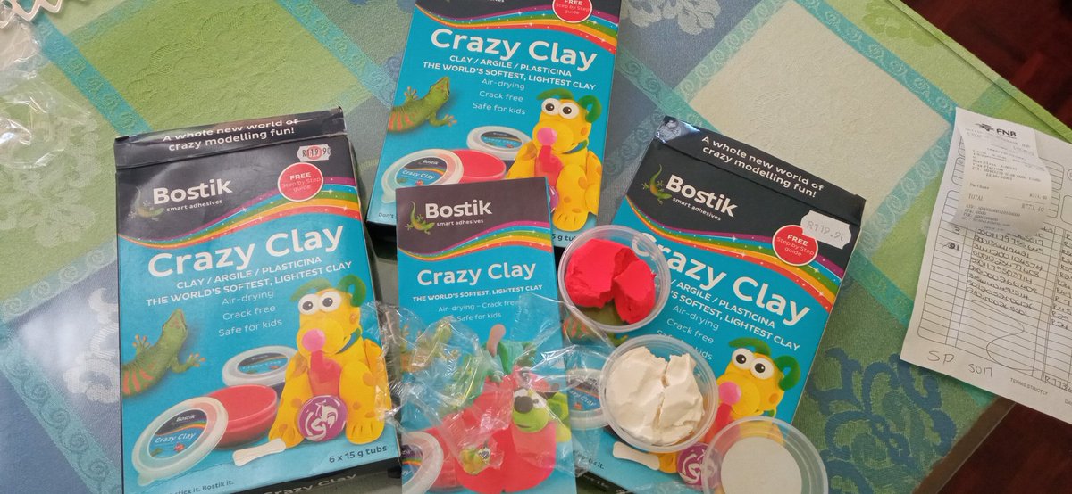 SimonHoffe's tweet photo. Hello @bostik , brought home three boxes of your crazy clay, and at least half the tubs are dried out and unworkable. Can you connect me with customer support to get replacements? https://t.co/L2YDO0Dmoc
