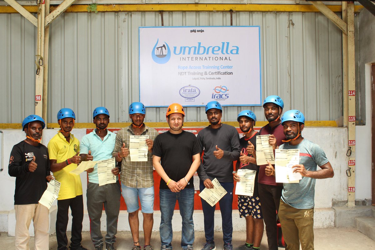 ui_workatheight's tweet image. 9th June 2023, IRATA Rope Access Training and Assessment was completed, Pic with the Assessor at Umbrella International
.
.
.
Register Now for next Training Batch
.
+919944135353
+919894275120
.
.
.
#umbrellainternational #training #ropeaccess #irata #ropeaccesstraining