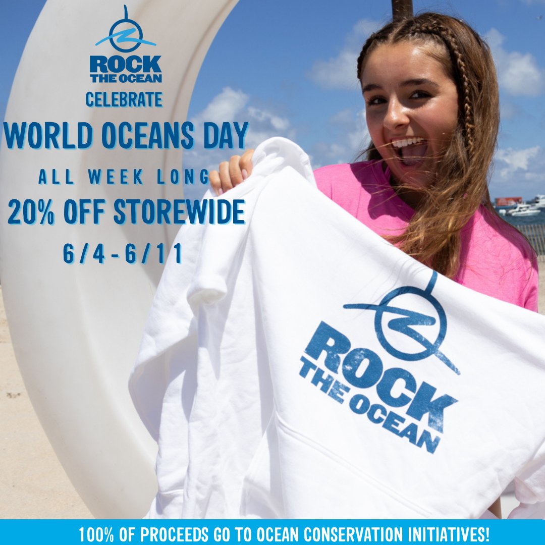 It's the final countdown to get 20% off our entire online store!

Click here to get started today 👉 ow.ly/BbMz50OKIwa

 🌊
.
.
#RockTheOcean #OceanConservation #SaveTheOcean #SaveTheSea  #ShopForACause #NonProfitApparel #NonProfit #WorldOceansDaySale #Sale #MerchSale