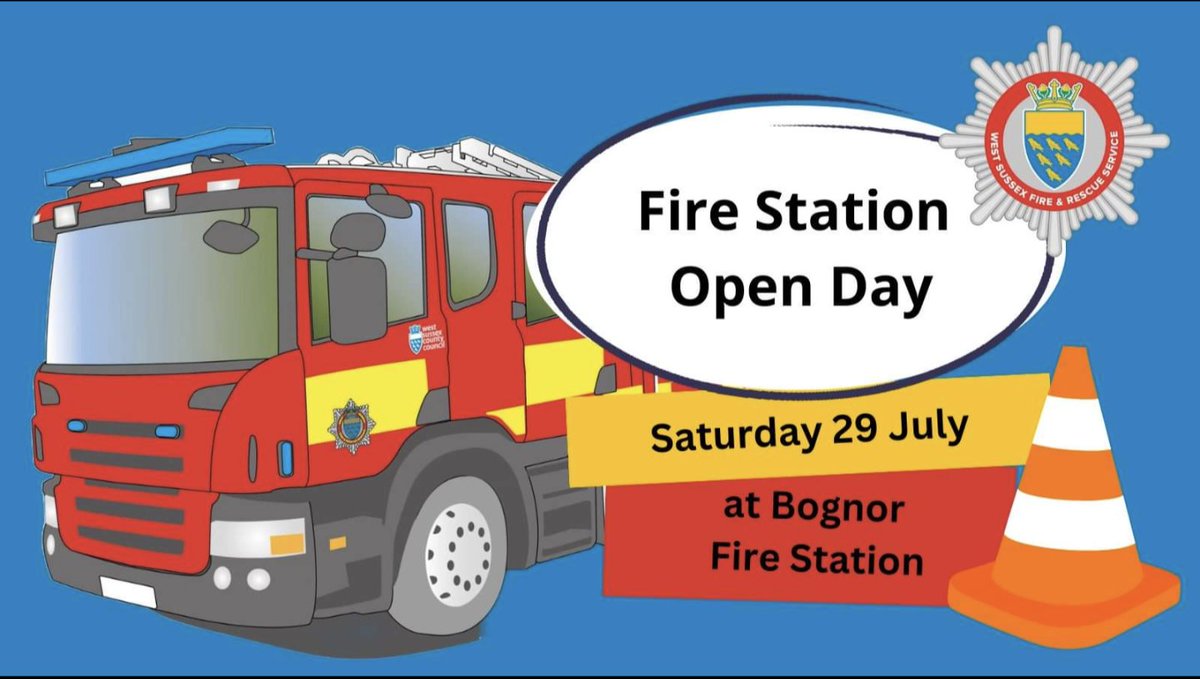 BognorFire's tweet photo. Our summer open day is back. Doors open to the public between 10am and 4pm. https://t.co/3Ou6MLgIvY