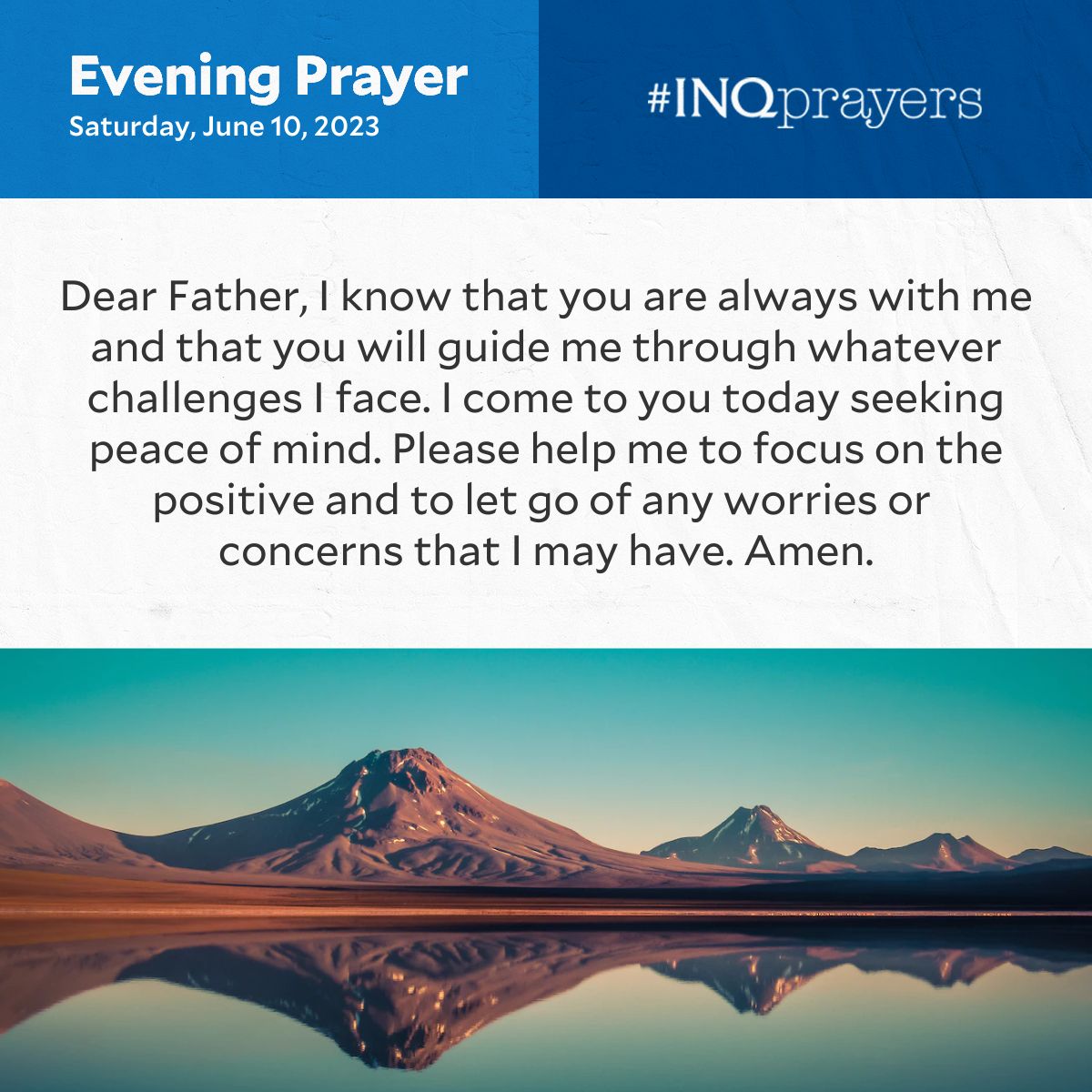 Today's Evening Prayer. #INQPrayers