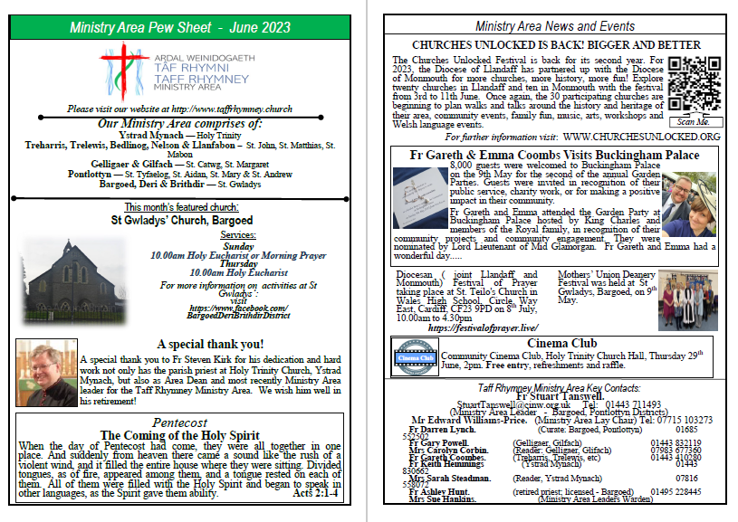 parishttbl's tweet photo. Ministry Area &amp; parish notices and information for w/c 11th June 2023: https://t.co/SaqxuzMH23