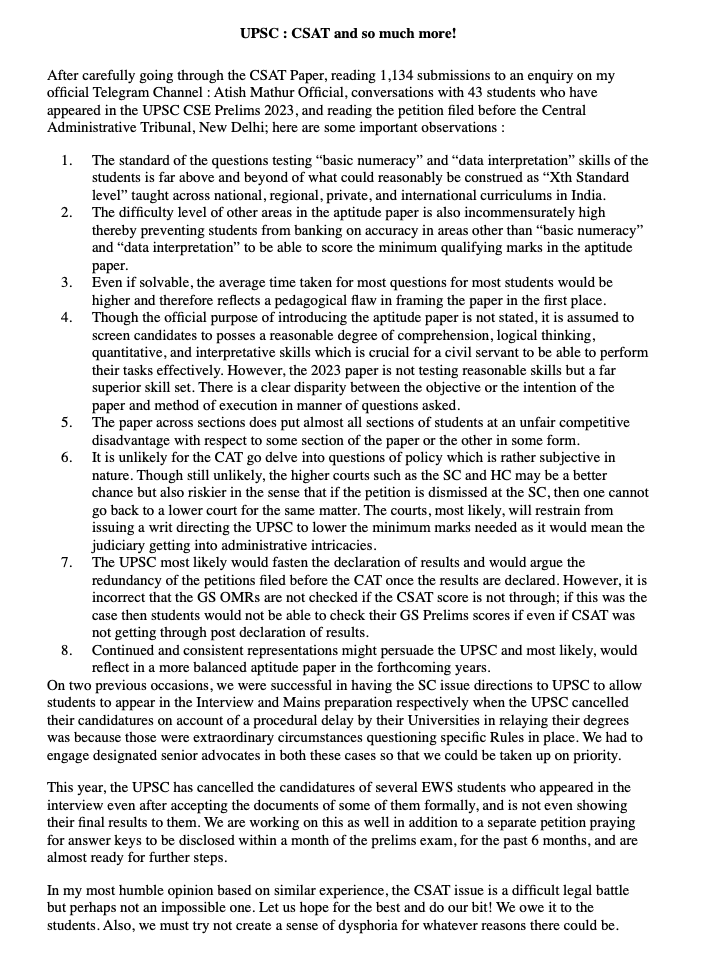 atishmathur's tweet photo. Important: UPSC &amp; CSAT 2023 https://t.co/EmvVt7qJzL