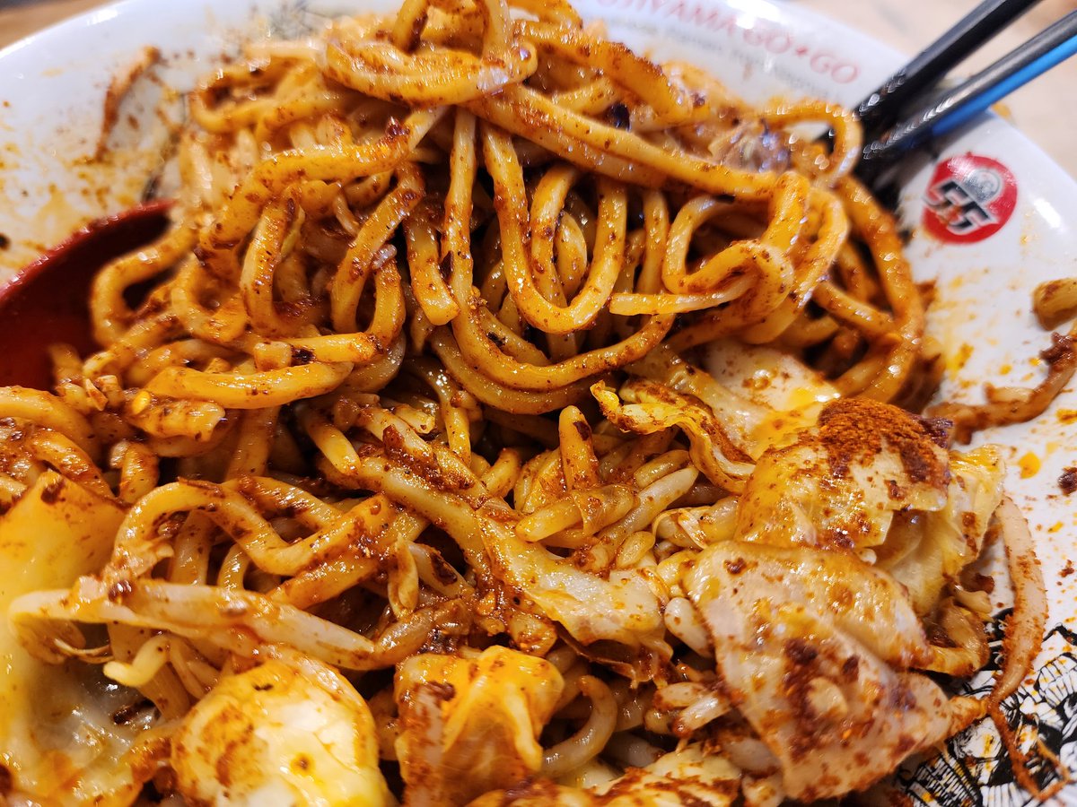 pOngey_'s tweet photo. Ramen shop: How spicy do you want your noods?
Me: Yes.

Been a while since I sat and ate here. Their tsukemen still is the best. https://t.co/8POOVGtGtX