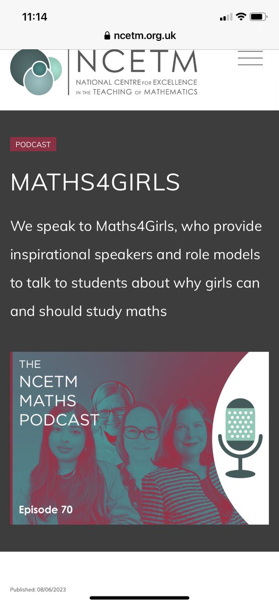 louiseseeley's tweet image. To inspire young people to excel at maths, to raise awareness of the fantastic careers maths can offer, and debunk the myth that maths isn&apos;t for girls. @maths4girlsuk @NCETM @Founders4School #mathsforgirls #inspiringmaths #femalerolemodels #ncetmpodcast
