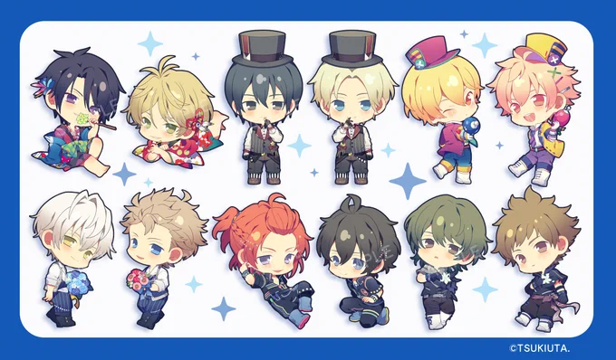 【告知】6月28日より開催【TSUKIUTA. 10th Anniversary】のミニキャライラスト描き起こしを担当させていただきましたおめでたい10周年の節目!どうぞよろしくお願いいたします! #ツキウタ #十進月歩 #ツキウタ10th