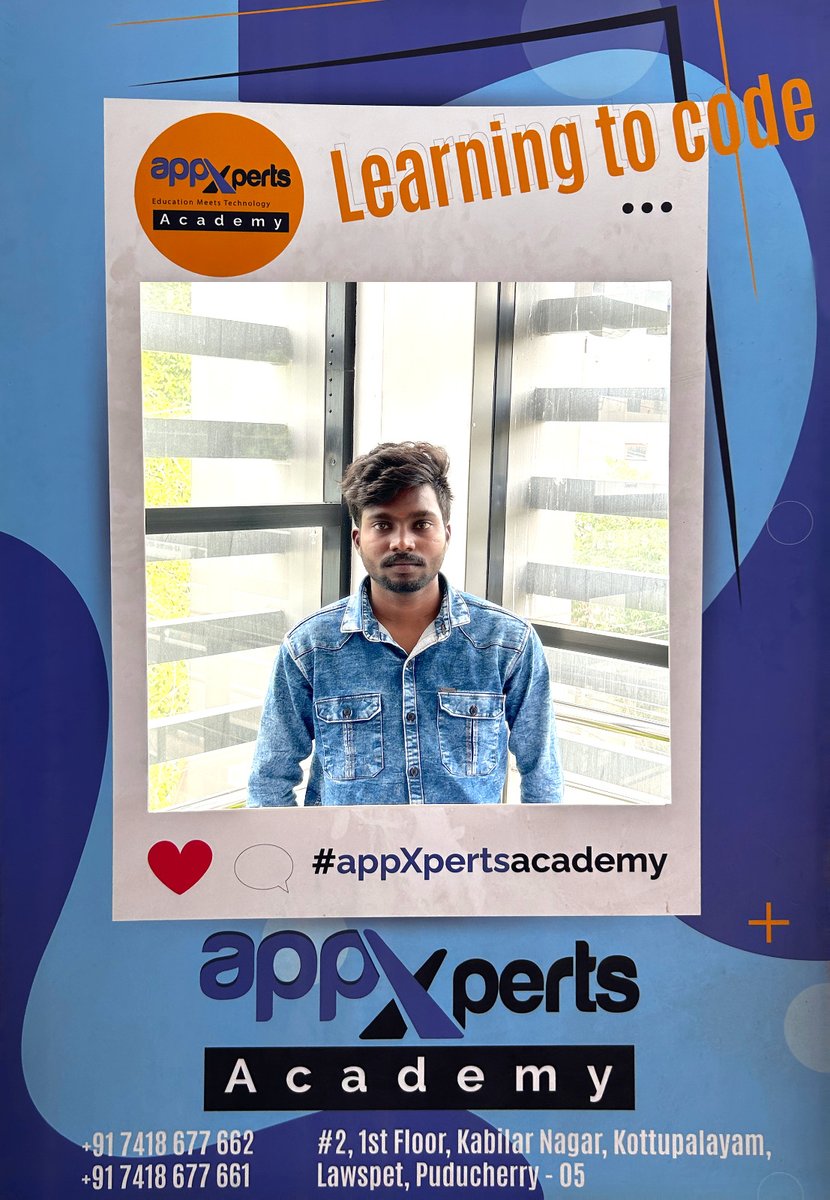 a_appxperts's tweet image. We are happy to onboard Padmavathi K Rajesh khanna JANARTHANAN S anandha padmanaban
Admission open!! Hurry up........
To register. email us at: enquiry@appxpertsacademy.com or call: +91 7418677662
#LearnToCode
#SoftwareEngineer
#AppxpertsAcademy
#EducationMeetsTechnology