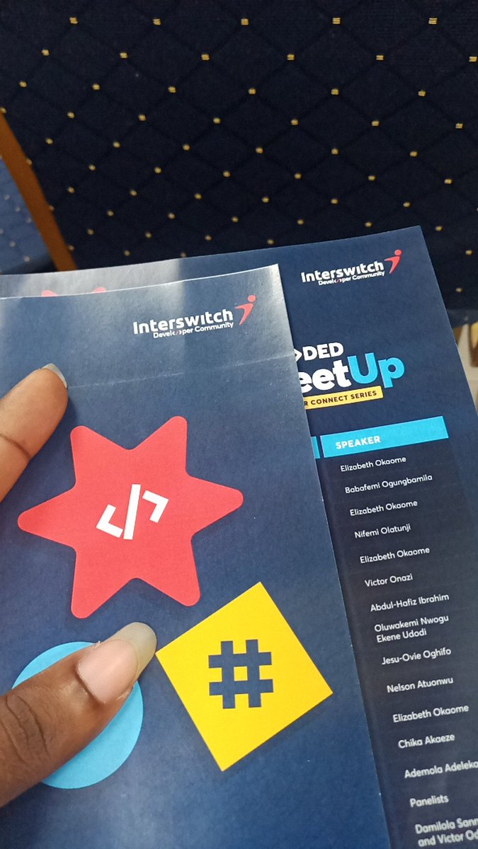TheMoyinoluwa_O's tweet image. Here at the @InterswitchDev coded meet up 🤩🚀.
#IDCDCS
#TheCodedMeetup
#interswitchDevelopersCommunity