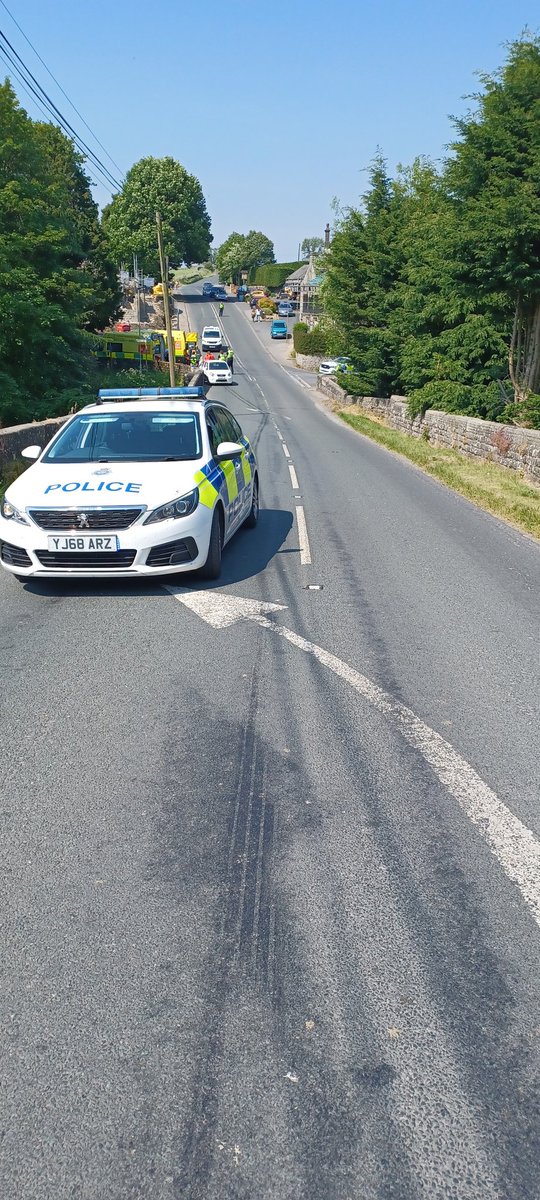 Dealing with serious RTC in Hebdon. Show care when passing