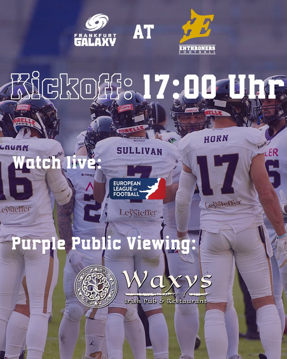 Time to take the throne! 😤👑🔥
#FGYatENT
#FrankfurtGalaxy #PurpleFamily #Gameday #AmericanFootball #Europeanleagueoffootball