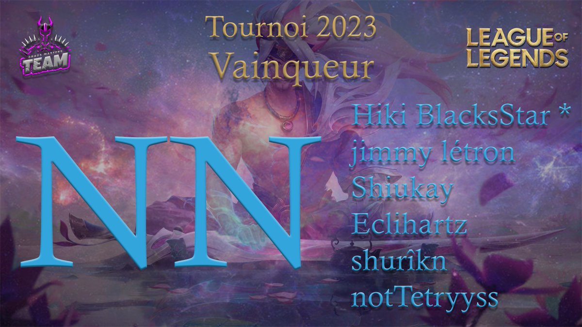SamAnavoisard's tweet image. #NoNames Grands vainqueurs du Tournoi de la CsMsT 2023 de #LeagueOfLegends #eSports