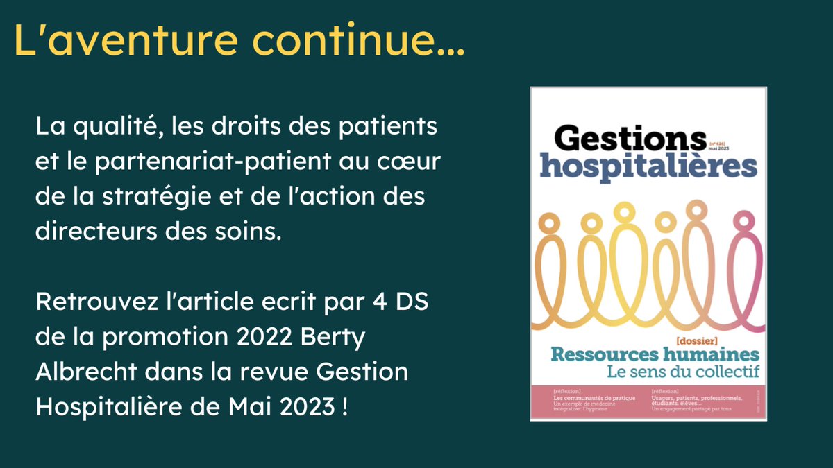 Directeurs/trices des Soins – Promo 22 tweet media