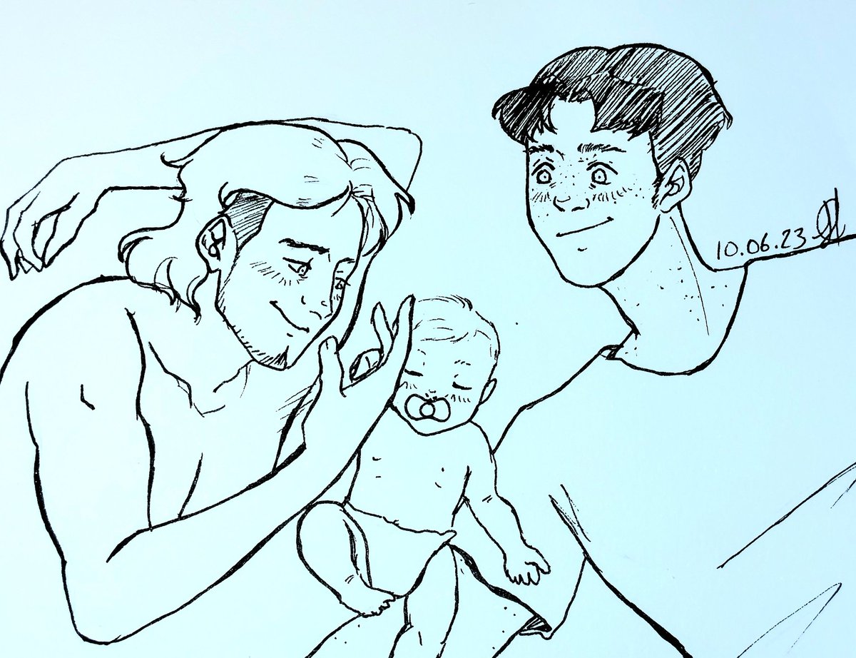 Aaaaand new art thread !

Here's the #jeanmarcoweek23 ! 
Starting with day 1 : FATHERHOOD 

#jmweek23 #jeanmarco #aot #shingekinokyojin