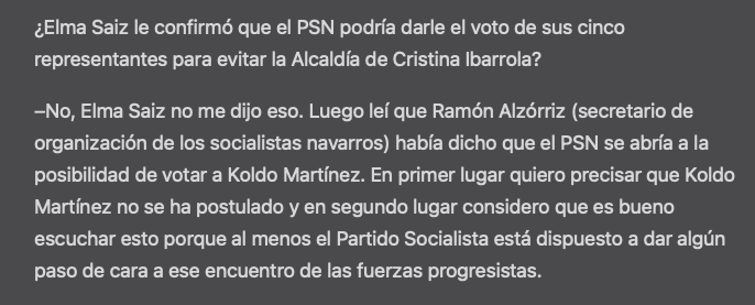 zabaltzen's tweet image. 🟩 En la #PamplonaIruña desgraciadamente bipolarizada, quienes sumamos 16 NOS COMPROMETIMOS ante la sociedad a lograr una ALCALDIA PROGRESISTA

🌳No nos perdonarían, y @𝐠𝐞𝐫𝐨𝐚𝐛𝐚𝐢 𝐍𝐎 𝐕𝐀 𝐀 𝐅𝐀𝐋𝐋𝐀𝐑

👁‍🗨Lee la Entrevista ENTERA a @komaur 

noticiasdenavarra.com/pamplona/2023/…
