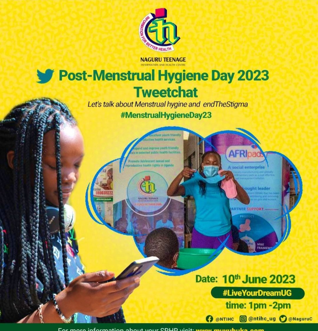 It does not mean girls are mentally, emotionally, psychologically or physically mature enough to carry pregnancy and give birth.
#menstrualHygieneDay23
#NTIHCLive
#LiveyourDreamUG