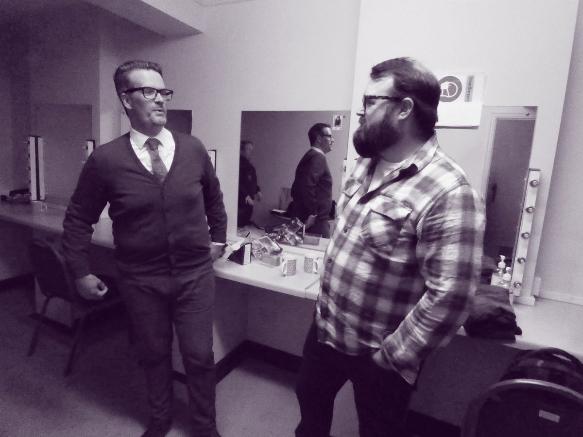 Marcus Brigstocke and Jared Christmas preparing for the Big Devizes Gig at the Corn Exchange, Devizes <a href="/devizesfestival/">Devizes Festival</a>