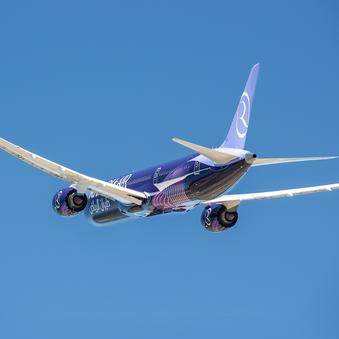RiyadhAir's tweet photo. Taking to the skies in 2025 🛫

Celebrate the #RiyadhAir launch and its first livery reveal with us on June 12th as we fly at a low altitude across our home base of Riyadh!

#FutureTakesFlight  ​
#aPIFCompany https://t.co/3vqRfdJZ5b